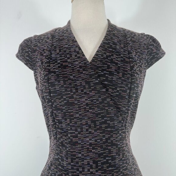 M.M. LaFleur V-Neck Cap Sleeve Felisa Dress Multicolor Womens Size 8 - Picture 7 of 16